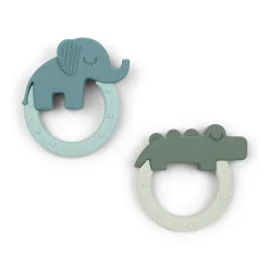 Anneau de dentition lot de 2 - Deer friends - Vert/Bleu