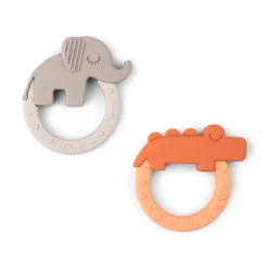 Anneau de dentition lot de 2 - Deer friends - Papaye/Sable