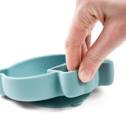 Assiette silicone avec ventouse - Birdee - Bleu