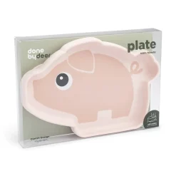 Assiette silicone avec ventouse - Pigee - Rose