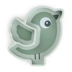 Assiette silicone avec ventouse - Birdee - Vert