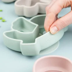 Assiette silicone avec ventouse - Birdee - Vert