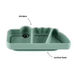 Assiette silicone avec ventouse - Croco - Vert