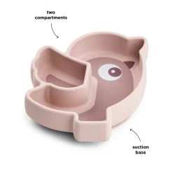 Assiette silicone avec ventouse - Birdee - Rose