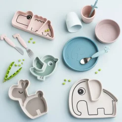 Assiette silicone avec ventouse - Birdee - Rose