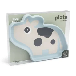 Assiette silicone avec ventouse - Dotti - Bleu