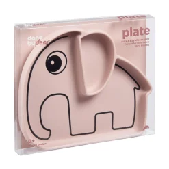 Assiette silicone avec ventouse - Elphee - Rose