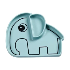 Assiette silicone avec ventouse - Elphee - Bleu