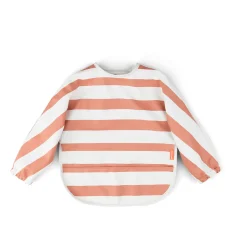 Bavoir à manches avec poche - Stripes - Papaye