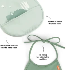 Bavoir petit lot de 2 - Croco - Vert