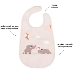 Bavoir velcro - Playground - Rose