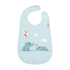 Bavoir velcro - Playground - Bleu