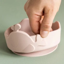 Bol ventouse et cuillère silicone - Wally - Bleu