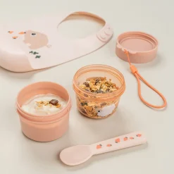 Boîte à goûter double petit - Tiny farm - Rose