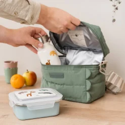 Boîte à goûter inox - Deer friends - Bleu