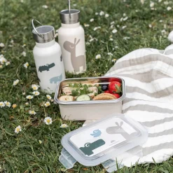 Boîte à goûter inox - Lalee/Croco - Sable