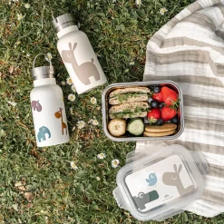 Boîte à goûter inox - Lalee/Croco - Sable