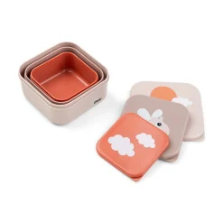 Boîte à goûter lot de 3 - Happy clouds - Rose