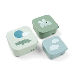Boîte à goûter lot de 3 - Happy clouds - Vert