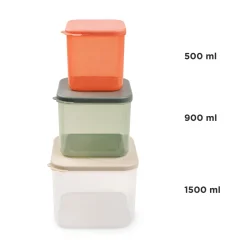 Boîte de conservation grand lot de 3 - Elphee - Multicolore