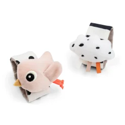 Bracelet hochet lot de 2 - Happy clouds - Rose