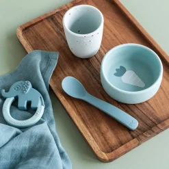 Coffret premier repas en silicone - Bleu