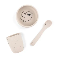 Coffret premier repas en silicone - Birdee - Sable
