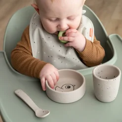 Coffret premier repas en silicone - Birdee - Sable