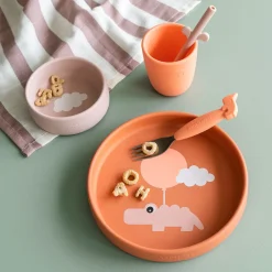 Coffret repas en silicone - Happy clouds - Papaye