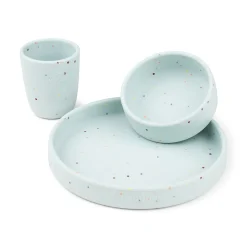 Coffret repas en silicone - Confetti - Bleu