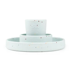 Coffret repas en silicone - Confetti - Bleu