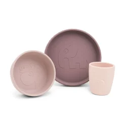 Coffret repas ventouse - Deer friends - Rose