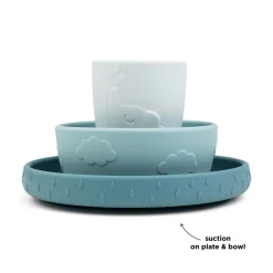 Coffret repas ventouse - Deer friends - Bleu