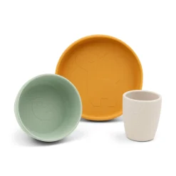 Coffret repas ventouse - Lalee - Vert/Moutarde/Sable