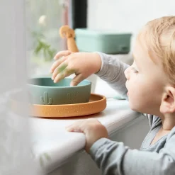 Coffret repas ventouse - Lalee - Vert/Moutarde/Sable