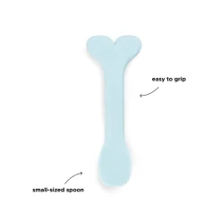 Cuillère bébé silicone lot de 3 - Wally - Bleu