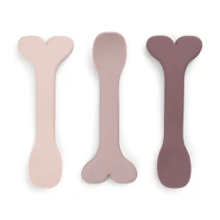 Cuillère bébé silicone lot de 3 - Wally - Rose