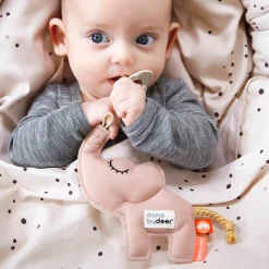 Doudou attache sucette - Elphee - Rose