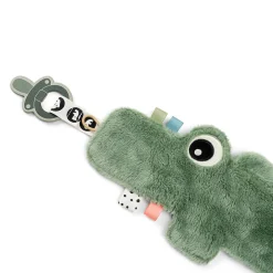 Doudou attache-sucette - Croco - Vert