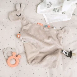 Doudou plat attache-sucette - Lalee - Sable