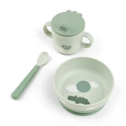 Foodie coffret premier repas ventouse - Happy clouds - Vert
