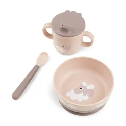 Foodie coffret premier repas ventouse - Happy clouds - Rose