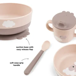 Foodie coffret premier repas ventouse - Happy clouds - Rose