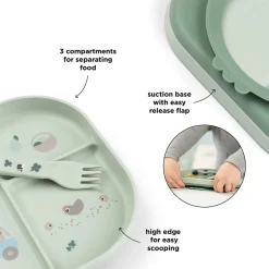 Foodie coffret repas ventouse Tiny farm Vert