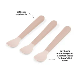 Foodie cuillère bébé Easy-grip lot de 3 - Rose