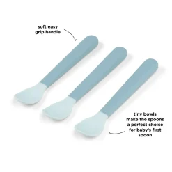 Foodie cuillère bébé Easy-grip lot de 3 - Bleu