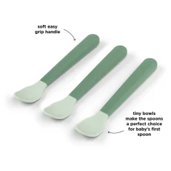 Foodie cuillère bébé Easy-grip lot de 3 - Vert