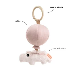 Hochet à suspendre - Croco - Rose