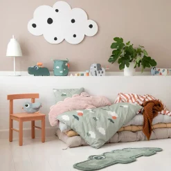 Parure de lit junior - Happy clouds - Vert