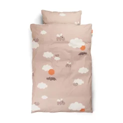 Parure de lit junior - Happy clouds - Rose